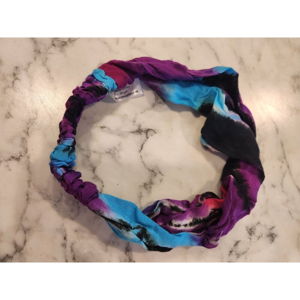 Tie-Dye Stretchy Headband 100% Rayon Elastic Hair Accessory By Cruz Accessories